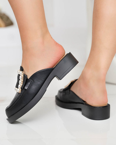 Női fekete papucs a'la loafers Delaqi - Cipők