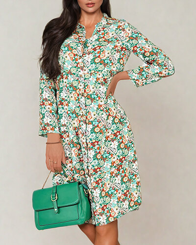 Royalfashion Női midi mintás ruha