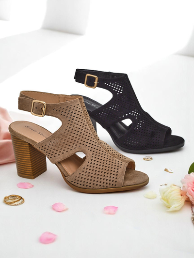 Royalfashion női kivágott blokk sarok szandál Abetle