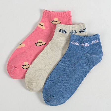 3 / csomag többszínű női zokni - Zokni