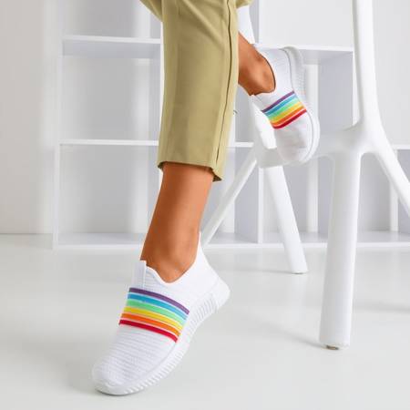 Białe sportowe buty damskie typu slip - on Rainbi - Obuwie