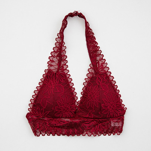 Burgundi csipke bralette melltartó - Fehérnemű