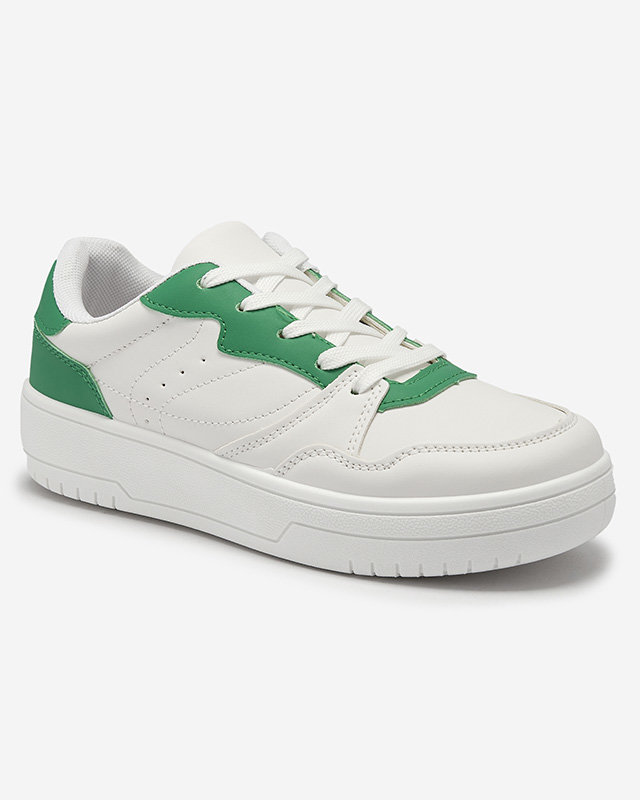 Fehér női sportcipő zöld betéttel Tercua- Footwear