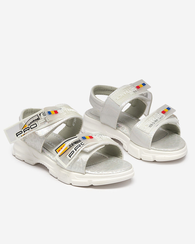 Fehér tépőzáras gyerekszandál Keris - Footwear