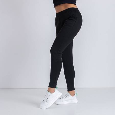 Fekete női szigetelt PLUS SIZE treggings - Ruházat