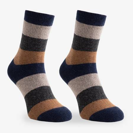Férfi sötétkék csíkos zokni 3 / csomag - Zokni