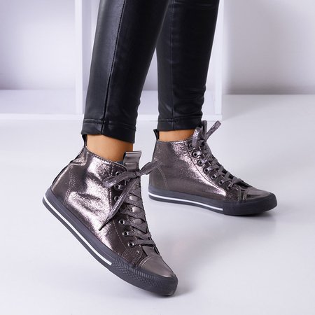Grafit magas fényű női cipők Interiaq - Lábbeli