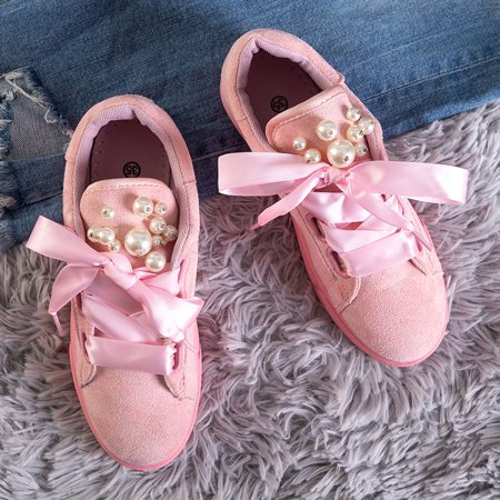 Halvány rózsaszín gyerekcipők Nixie gyöngyökkel - Lábbeli