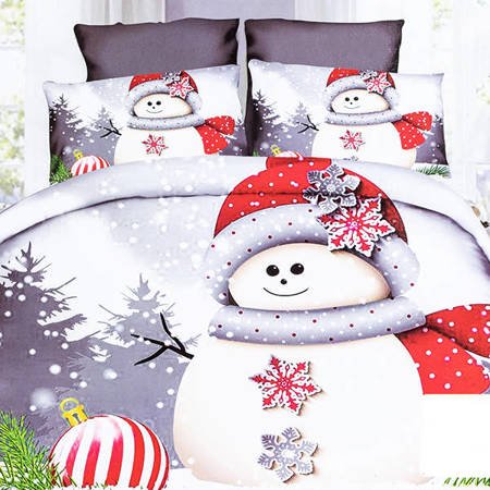 Karácsonyi ágynemű hóemberekkel 160x200 - Ágynemű