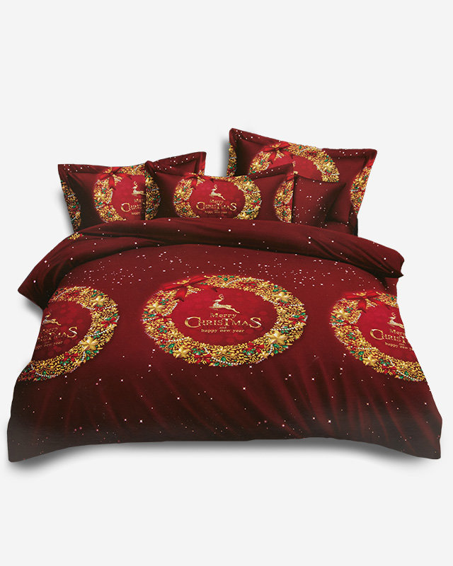Karácsonyi ágynemű piros színben 220x200 3 részes készlet - Ágynemű