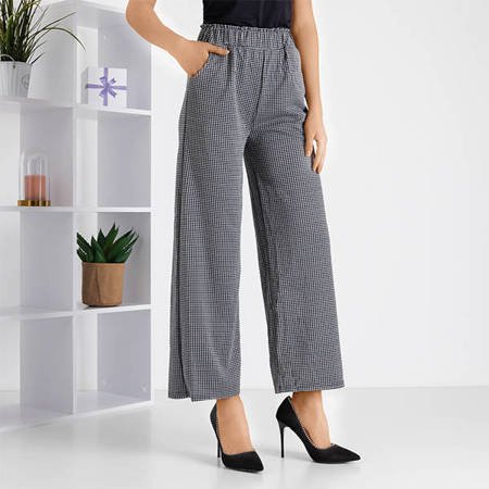 Kockás széles női culotte nadrág - Ruházat