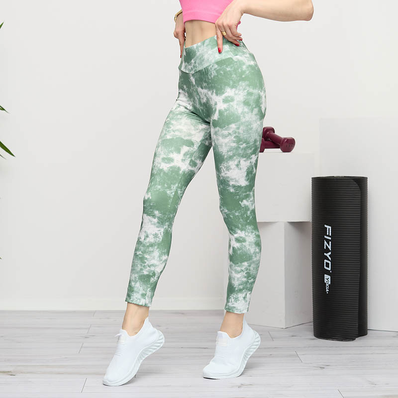 Mintás zöld női leggings- Ruházat
