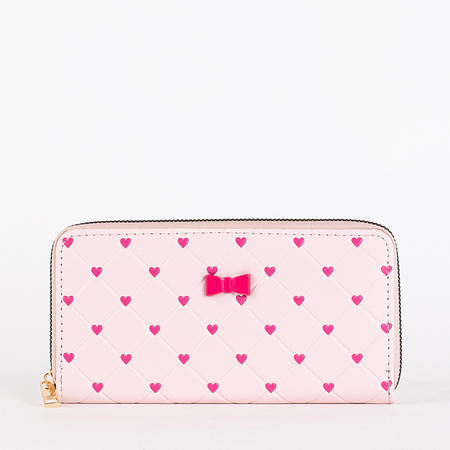 Női rózsaszín nagy pénztárca szívecskékkel - Kiegészítők