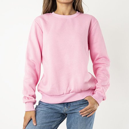 Női rózsaszín szigetelt pulóver kapucni nélkül - Ruházat