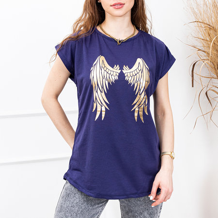 Női sötétlila szárnyas póló - Ruházat