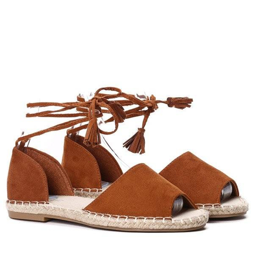 OUTLET Barna espadrilles kivágással Moloko - Lábbeli