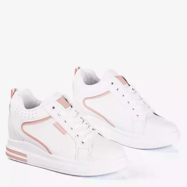 OUTLET Fehér és rózsaszín női tornacipő beltéri éken Marcja - Cipő