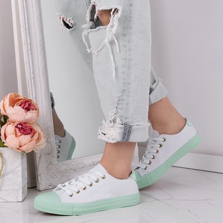 OUTLET Fehér és zöld Raana cipők - Lábbeli