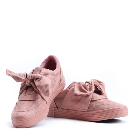 Różowe sportowe buty wiązane wstążką Viculio - Obuwie