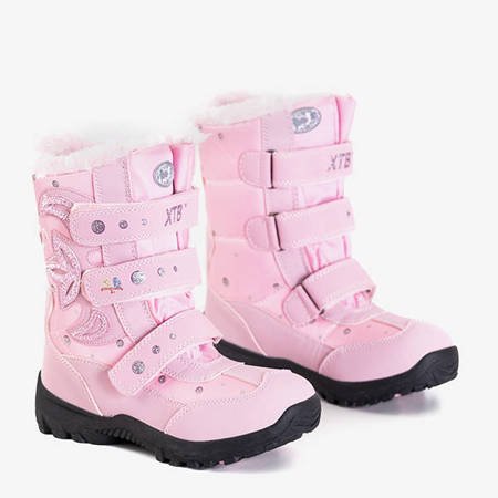 Rózsaszín lányos hócsizma Amelia díszítéssel - cipő