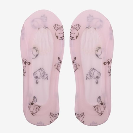 Rózsaszín női balerinos lábak nyomtatással - zokni