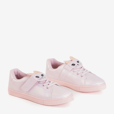 Világos rózsaszín gyerekcipők Atlasana cicájával - cipők