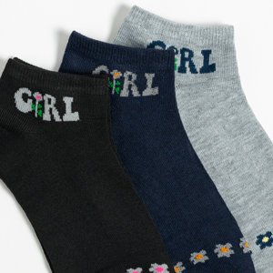 3 / csomag többszínű női zokni - Zokni