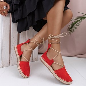 Asoria női piros kötött espadrilles - cipő