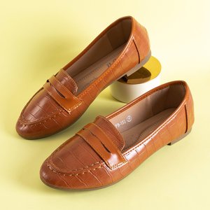 Barna női cipők Satoko dombornyomással - Cipők