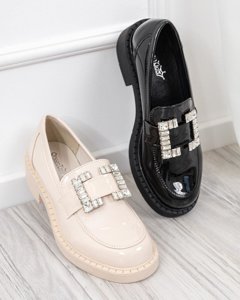 Bézs női cipők Larri kristályokkal - Lábbeli