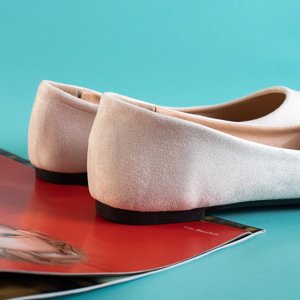 Bézs színű női lapos balerinák Guntet - cipők