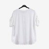 Biała damska bluzka z krótkim rękawem - Odzież
