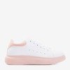 Białe damskie buty sportowe z różowymi wstawkami Gulio - Obuwie