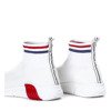 Białe sportowe buty z ozdobną skarpetką Banitea - Obuwie