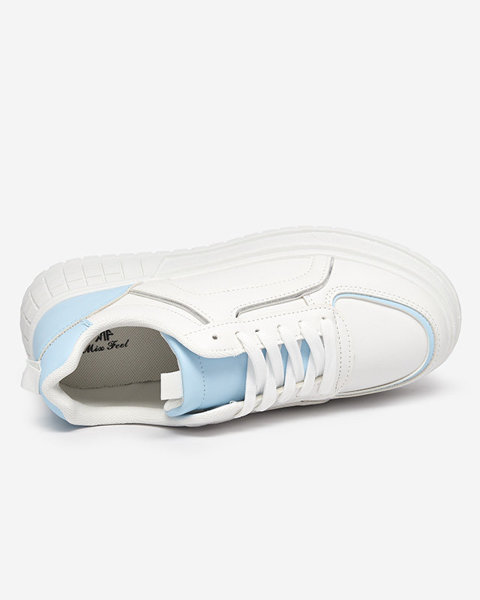 Cerecha kék-fehér ökobőr női edzőcipő - Cipő