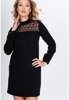 Czarna sukienka mini z koronką - Odzież
