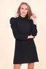 Czarna sukienka z bufiastymi rękawami - Odzież