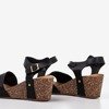 Czarne sandały damskie ażurowe Elemia - Obuwie