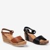 Czarne sandały damskie ażurowe Elemia - Obuwie