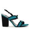 Czarne sandały na słupku z niebieskimi wstawkami Privierra - Obuwie