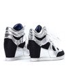 Czarno-białe sneakersy na koturnie Lefkada - Obuwie