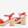 Czerwone sandały damskie na słupku Sugar Honey - Obuwie