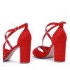 Czerwone sandały na słupku z wycięciem Erynela - Obuwie