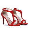 Czerwone sandały na wysokiej szpilce Rosie - Obuwie