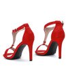 Czerwone sandały na wysokiej szpilce Rosie - Obuwie