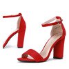 Czerwone sandały na wysokim słupku Livia - Obuwie