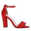 Czerwone sandały na wysokim słupku Livia - Obuwie