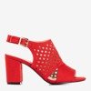 Czerwone sandały z ażurową cholewką Darzi - Obuwie