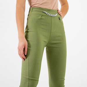 Díszes női zöld nadrág - Ruházat
