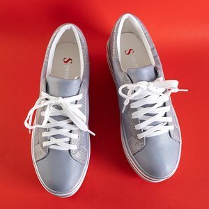 Ezüst női sportcipő vastag Jemima platformon - cipő